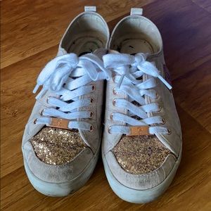 G by Guess Dusty Pink Sneakers with glitter toes